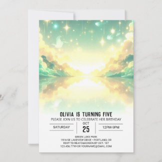 Hübscher Niedlicher Celestial Digital Geburtstag Einladung