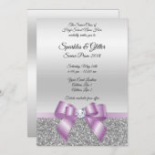 Hübscher nobler lila Bogen-u. Einladung (Vorne/Hinten)