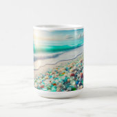 Hübscher Ocean Beach mit Sea Glass Kaffeetasse (Mittel)