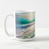 Hübscher Ocean Beach mit Sea Glass Kaffeetasse (Links)