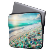 Hübscher Ocean Beach mit Sea Glass Laptopschutzhülle (Vorderseite Links)