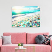Hübscher Ocean Beach mit Sea Glass Leinwanddruck (Insitu (Wohnzimmer))