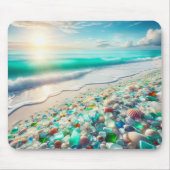 Hübscher Ocean Beach mit Sea Glass Mousepad (Vorne)