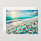 Hübscher Ocean Beach mit Sea Glass Postkarte (Vorne/Hinten)