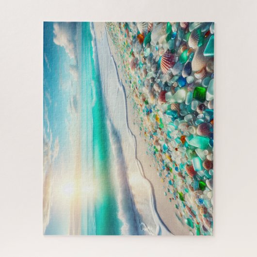 Hübscher Ocean Beach mit Sea Glass Puzzle (Vertikal)