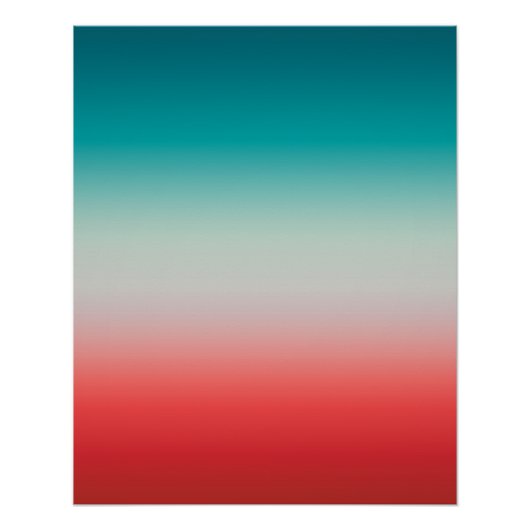 Hübscher Ombre Festivals Rot und Aquamarin Blau Gr Poster (Vorderseite)