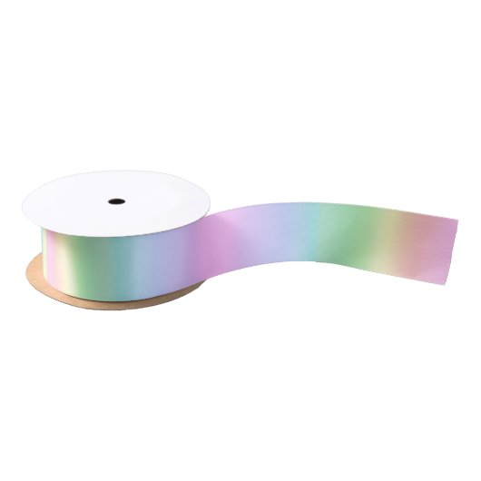 Hübscher Ombre Pastel Rainbow Gradient Strip Satinband (Spule)