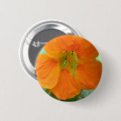 Hübscher Orange Nasturtium Blume Button (Vorne & Hinten)