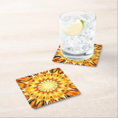 Hübscher Orange-Sternexplosion-Designpapier-Unters Untersetzer (Vor Ort)