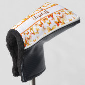 Hübscher Orangenschmetterling mit individuelle Nam Golf Headcover (3/4 Vorderseite)