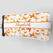 Hübscher Orangenschmetterling mit individuelle Nam Golf Headcover (Vorderseite)
