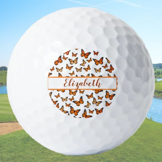 Hübscher Orangenschmetterling mit individuelle Nam Golfball