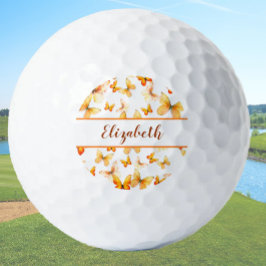 Hübscher Orangenschmetterling mit individuelle Nam Golfball