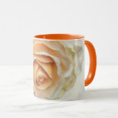 Hübscher Oranger Creme-Rosen-Kunst-Kaffee-Tee-Bech Tasse (VorderseiteRechts)