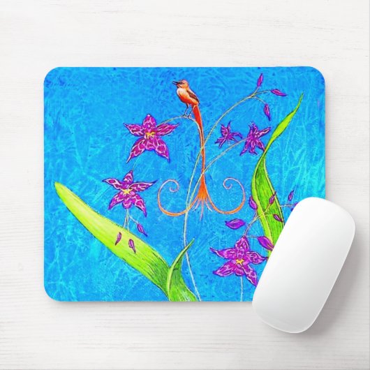 Hübscher Orchid Bird Mousepad (Mit Mouse)