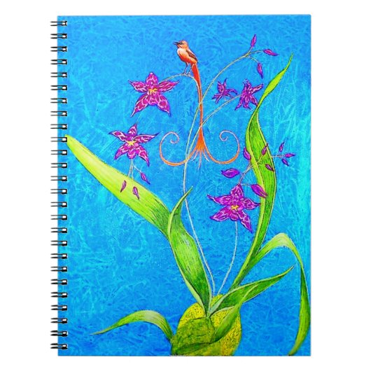 Hübscher Orchid Bird Notizblock (Vorderseite)