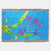 Hübscher Orchid Bird Throw Blanket Decke (Vorderseite)