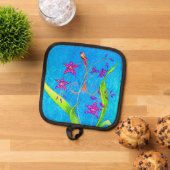 Hübscher Orchid Bird Topflappen (Oben Unten)