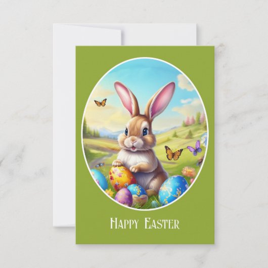 Hübscher Osterhase in Landschaft -  (Vorderseite)