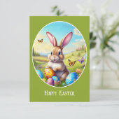 Hübscher Osterhase in Landschaft -  (Stehend Vorderseite)