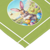 Hübscher Osterhase mit Ostereiern - Tischläufer (Ecke)