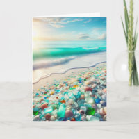 Hübscher Ozean mit Sea Glass Happy Jubiläum