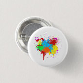 Hübscher Paint-Spritzer-Malvorgang Abstrakter Art Button (Vorne & Hinten)