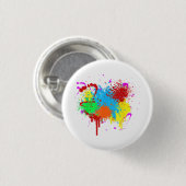 Hübscher Paint-Spritzer-Malvorgang Abstrakter Art Button (Vorne & Hinten)