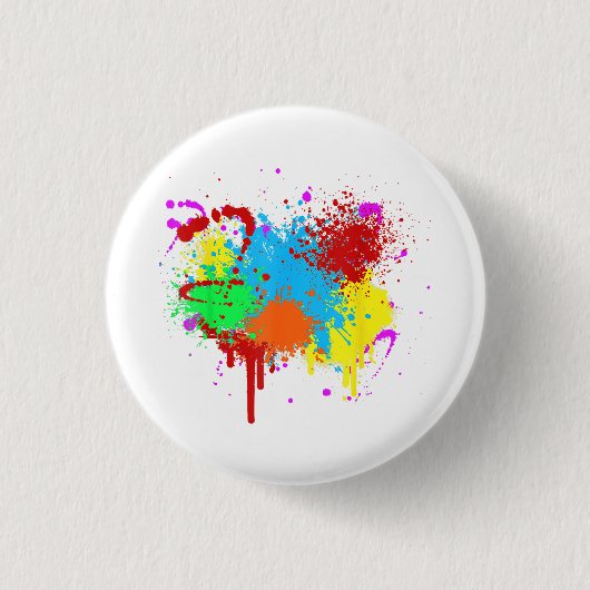 Hübscher Paint-Spritzer-Malvorgang Abstrakter Art Button (Vorderseite)