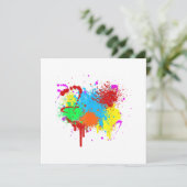 Hübscher Paint-Spritzer-Malvorgang Abstrakter Art Einladung (Stehend Vorderseite)