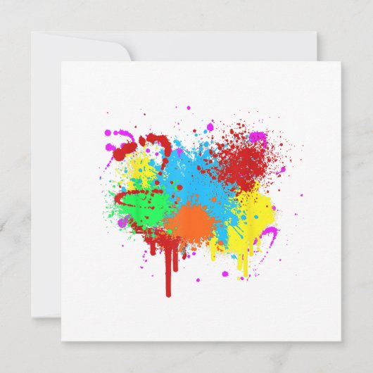 Hübscher Paint-Spritzer-Malvorgang Abstrakter Art Einladung (Vorderseite)