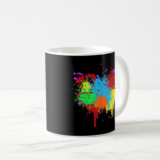 Hübscher Paint-Spritzer-Malvorgang Abstrakter Art Kaffeetasse (VorderseiteRechts)
