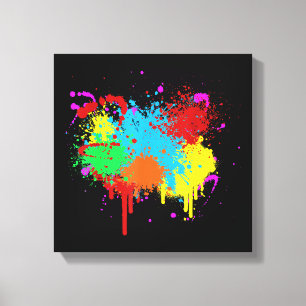 Hübscher Paint-Spritzer-Malvorgang Abstrakter Art Leinwanddruck