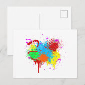 Hübscher Paint-Spritzer-Malvorgang Abstrakter Art Postkarte (Vorne/Hinten)