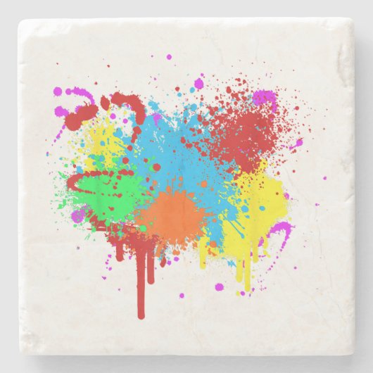 Hübscher Paint-Spritzer-Malvorgang Abstrakter Art Steinuntersetzer (Vorderseite)
