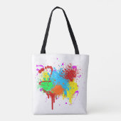 Hübscher Paint-Spritzer-Malvorgang Abstrakter Art Tasche (Rückseite)