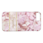 Hübscher Pariser Stil Rosa Hydrangea Glitzer Case-Mate iPhone Hülle (Rückseite (Horizontal))