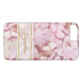 Hübscher Pariser Stil Rosa Hydrangea Glitzer Case-Mate iPhone Hülle (Rückseite (Horizontal))