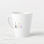 Hübscher Pariser Text & Eiffelturm Latte Kaffeemas Milchtasse (Linke Ecke)