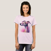 Hübscher Pastel Greyhound Hund T-Shirt (Vorne ganz)