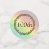Hübscher Pastel Rainbow 100. Geburtstag Konfetti (Klein Vorderseite)