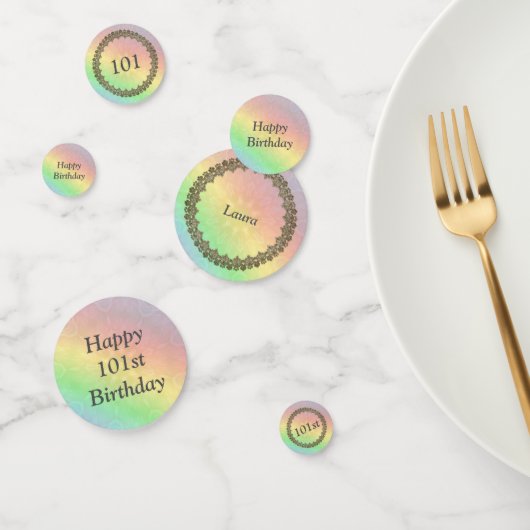 Hübscher Pastel Rainbow 101. Geburtstag Konfetti (Gruppe)