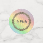 Hübscher Pastel Rainbow 105. Geburtstag Konfetti (Klein Vorderseite)