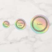 Hübscher Pastel Rainbow 21. Geburtstag Konfetti (Vorderseiten)