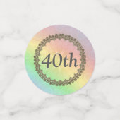 Hübscher Pastel Rainbow 40. Geburtstag Konfetti (Klein Vorderseite)