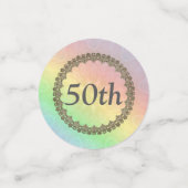 Hübscher Pastel Rainbow 50. Geburtstag Konfetti (Klein Vorderseite)