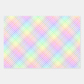 Hübscher Pastell Rainbow Karo Gingham Geschenkpapier Set (Vorderseite)