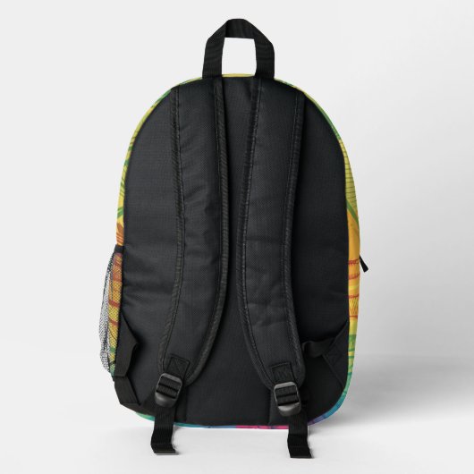 Hübscher, pastellfarbener Regenbogen Bedruckter Rucksack (Rückseite)