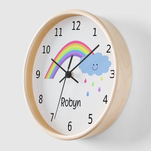 Hübscher pastellfarbener Regenbogen und Regen, per Uhr (Winkel)