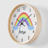 Hübscher pastellfarbener Regenbogen und Wolken, di Uhr (Winkel)